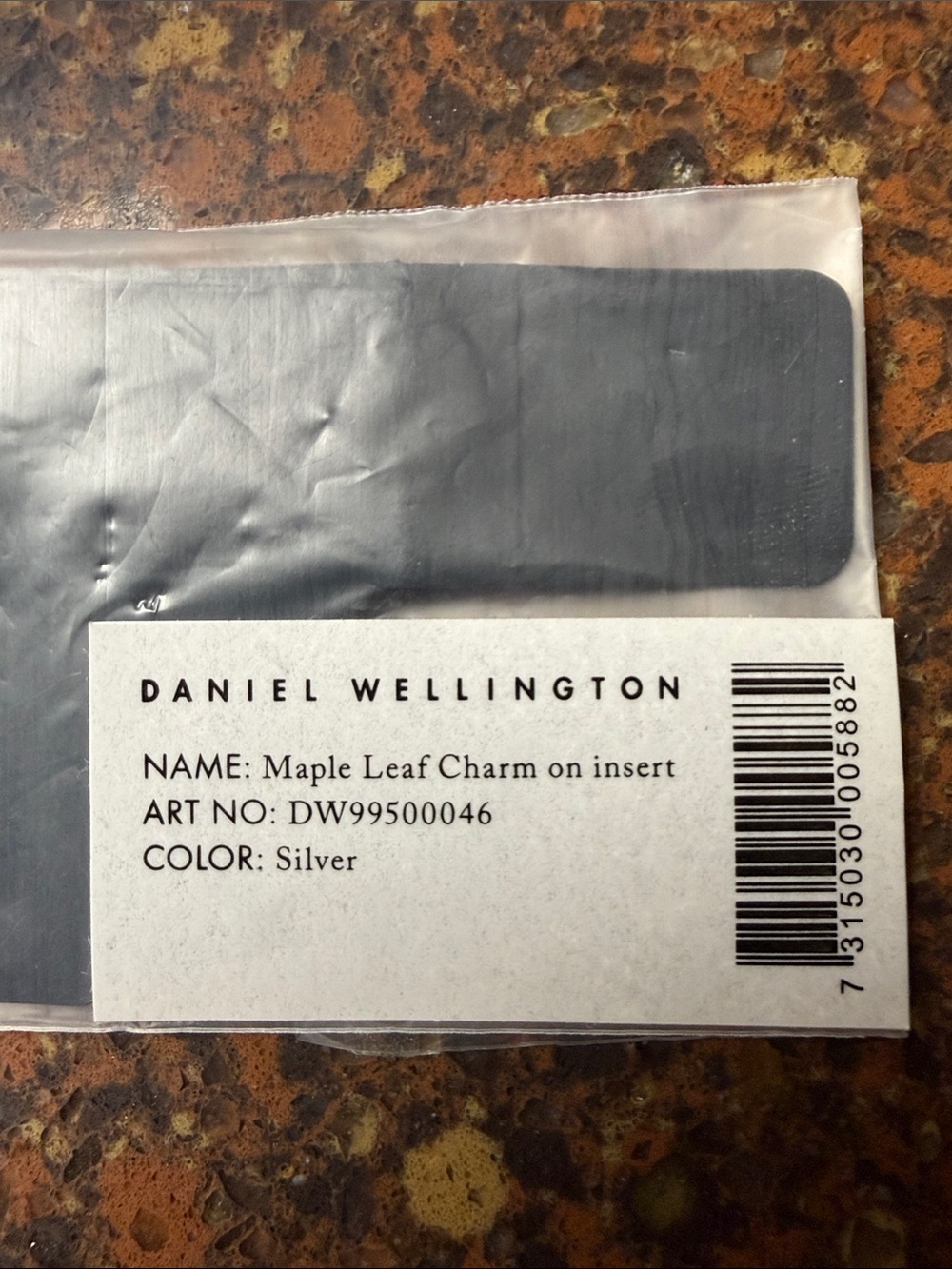 NWT Daniel Wellington Silver Maple Leaf Watch Strap Charm